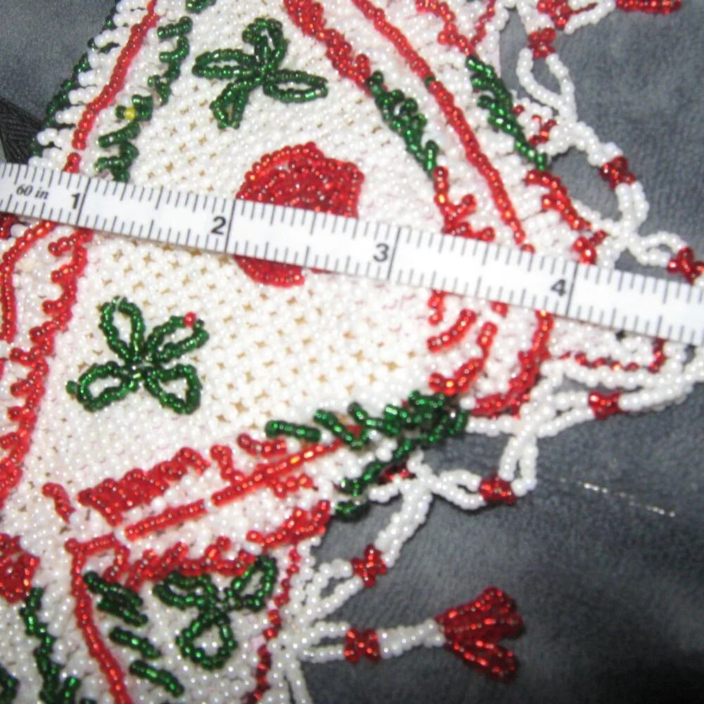 Vintage Handmade and Hand-Beaded Indian Toran Doorway Decoration